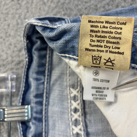 Big Star Pioneer Boot Cut Jean Mens 36R Light Wash Distressed Cowboy Rodeo Ranch - Picture 10 of 11